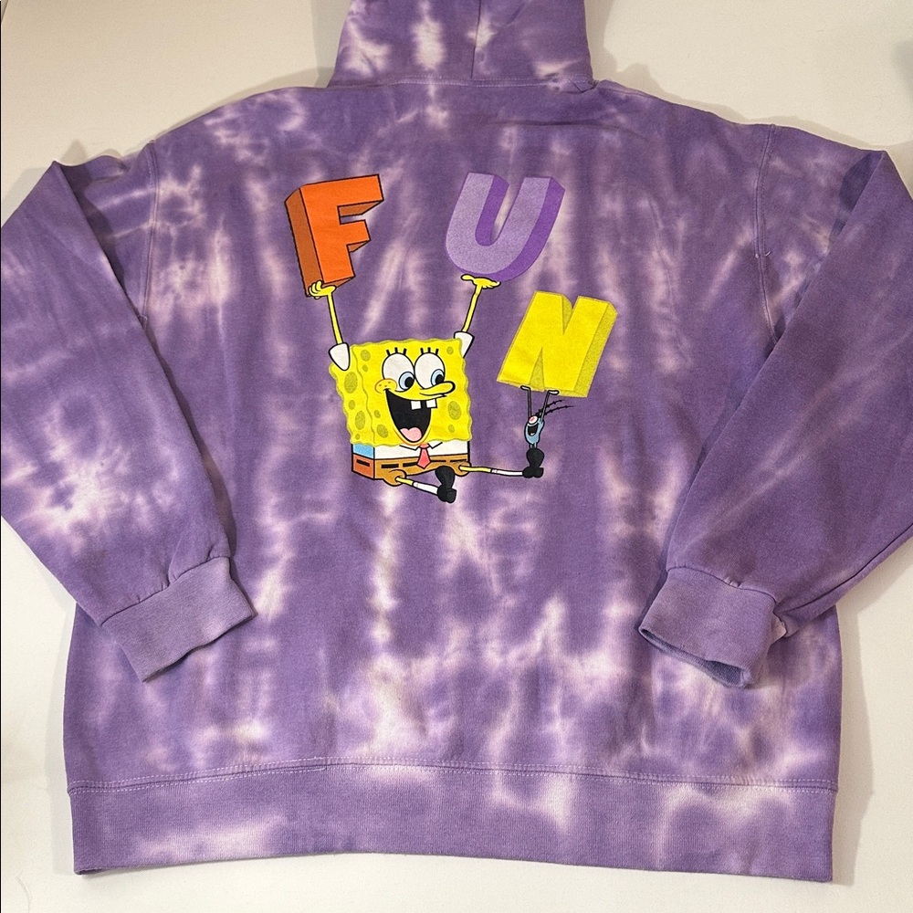SPONGEBOB URBAN OUTFITTERS COLLAB “FUN” PLANKTON MENS TIE DYE HOODIE
